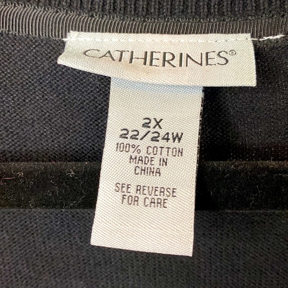 Woman’s cardigan button sweater black with black stone embellishments 2X - Picture 4 of 5